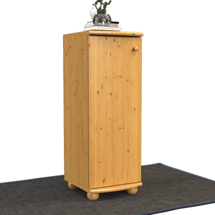 SEO. Anika Kiefer Massivholz Kommode | 1 - Türig | 3 - Regalfächer | 100% Bio Kiefer - Natur Linkreich