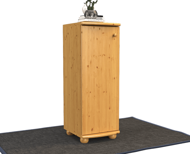 SEO. Anika Kiefer Massivholz Kommode | 1 - Türig | 3 - Regalfächer | 100% Bio Kiefer - Natur Linkreich