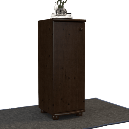 SEO. Anika Kiefer Massivholz Kommode | 1 - Türig | 3 - Regalfächer | 100% Bio Kiefer - Wenge Linkreich