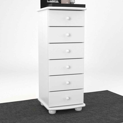 SEO. Anika Kiefer Massivholz Kommode | 6-Schubladen | 100% Bio Kiefer - Schneeweiss Linkreich