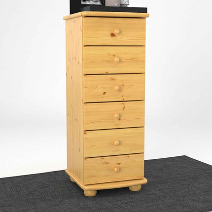 SEO. Anika Kiefer Massivholz Kommode | 6-Schubladen | 100% Bio Kiefer - Natur Linkreich