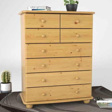 SEO. Anika Kiefer Massivholz Kommode | 8-Schubladen | 100% Bio Kiefer - Natur Linkreich