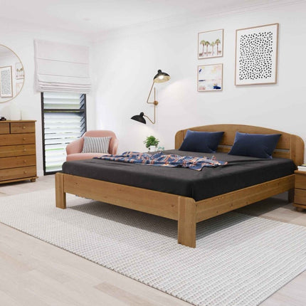 SEO. Anika Kieferbett aus Massivholz | 100% Bio-Bett aus Kiefernholz in Naturholz - 90 x 200 cm Linkreich