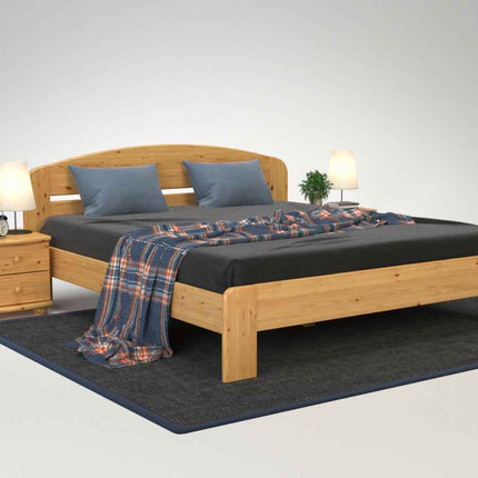 SEO. Anika Kieferbett aus Massivholz | 100% Bio-Bett aus Kiefernholz in Naturholz - 90 x 200 cm Linkreich
