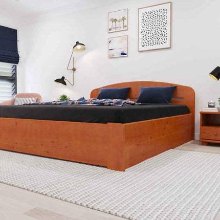 SEO. Anika Kieferbett mit Bettkasten | 100% Bio-Massivholz Bett inkl. Lattenrost - 90 x 200 cm Linkreich