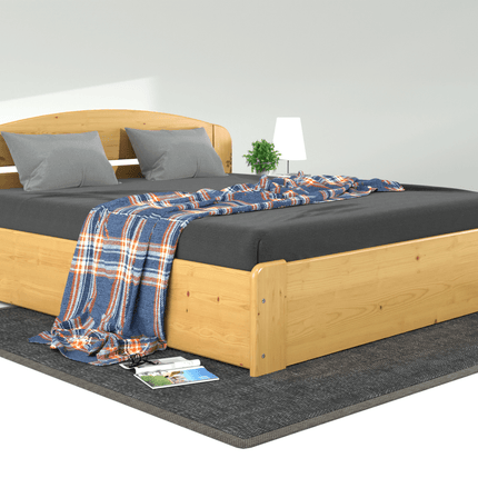 SEO. Anika Kieferbett mit Bettkasten | 100% Bio-Massivholz Bett inkl. Lattenrost - 90 x 200 cm Linkreich