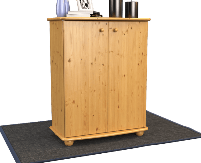 SEO. Anika Kommode 110er | Sideboard | Anrichte | 2 - Türig mit Regalfächer | 100% Bio Kiefer Massivholz - Natur Linkreich