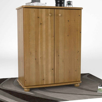 SEO. Anika Kommode Sideboard Bio Kiefer | 2-türig mit Kleiderstange | Nachhaltige Möbel - Antik Kiefer Linkreich