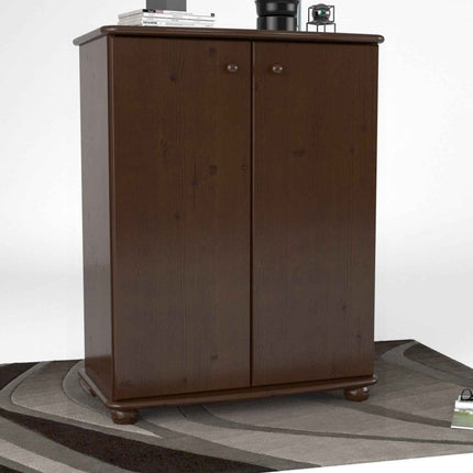 SEO. Anika Kommode Sideboard Bio Kiefer | 2-türig mit Kleiderstange | Nachhaltige Möbel - Nussbaum Linkreich