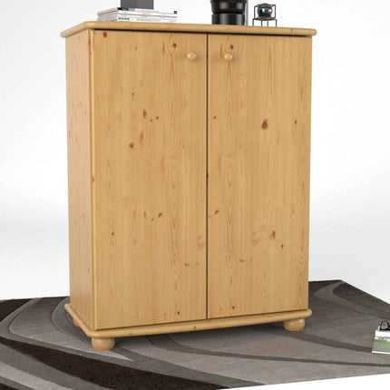 SEO. Anika Kommode Sideboard Bio Kiefer | 2-türig mit Kleiderstange | Nachhaltige Möbel - Natur Linkreich