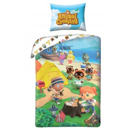 SEO. Animal Crossing Bettwäsche 140 x 200 cm - weiche Baumwolle - Kissen und Decke - Linkreich