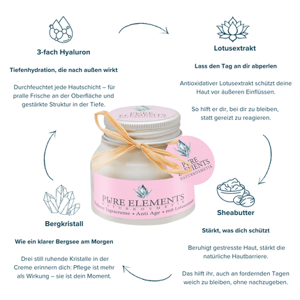 SEO. •Anti Age• Hyaluron Tagescreme mit Lotusextrakt – 3 - fach Hyaluron | BDIH Naturkosmetik - Linkreich