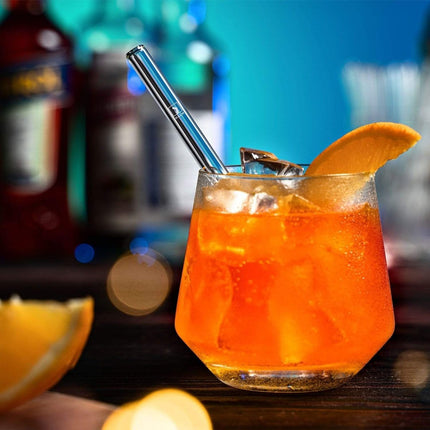 SEO. Aperol Spritz Sprüche gravierte Glasstrohhalme mit 6 lustigen Trinksprüchen - 20 cm Linkreich