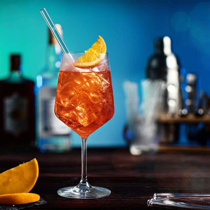 SEO. Aperol Spritz Sprüche gravierte Glasstrohhalme mit 6 lustigen Trinksprüchen - 20 cm Linkreich