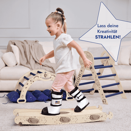 Apollo 4in1 Kletterset: Pikler - Dreieck, Kletterbogen, Rutschbrett und Kissen für kleine Kleinkind - Astronauten (4in1 Playsets) kaufen bei Linkreich – Jetzt entdecken!