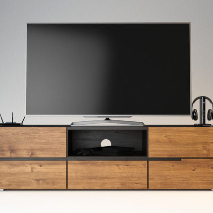 SEO. ARDEA TV - Sideboard/Longboard Massivholz Kommode - Nussbaum Linkreich
