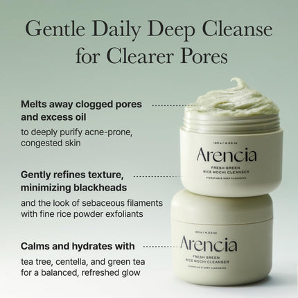 Arencia Fresh Green Rice Mochi Cleanser 120g