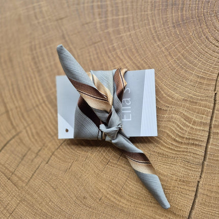 SEO. Armband Seide handgenäht - Grau - Beige Linkreich