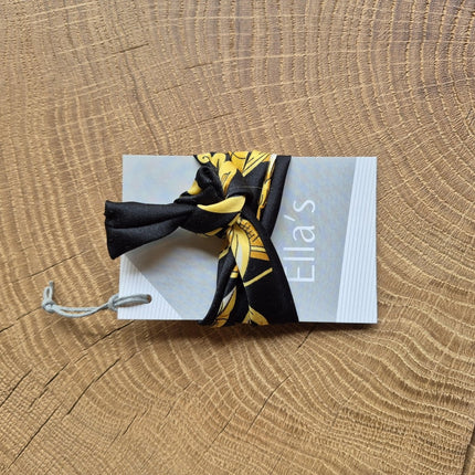 SEO. Armband Seide handgenäht - Schwarz - Gold Linkreich
