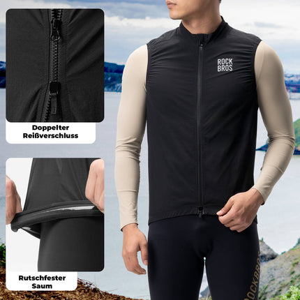Ärmellose Fahrradweste Fahrradjacke Packbar Atmungsaktiv (Fahrradjacke) kaufen bei Linkreich – Jetzt entdecken!