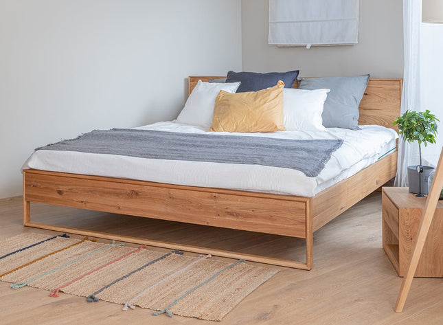 SEO. Arona Massivholz Eichen Bett 140 - 180cm | Eiche geölt - 140 x 200 cm Linkreich