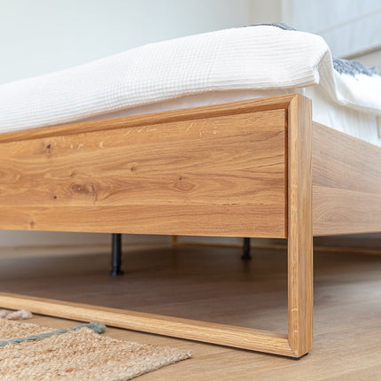 SEO. Arona Massivholz Eichen Bett 140 - 180cm | Eiche geölt - 140 x 200 cm Linkreich