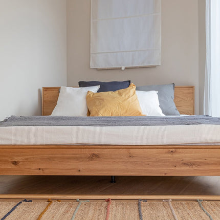 SEO. Arona Massivholz Eichen Bett 140 - 180cm | Eiche geölt - 140 x 200 cm Linkreich