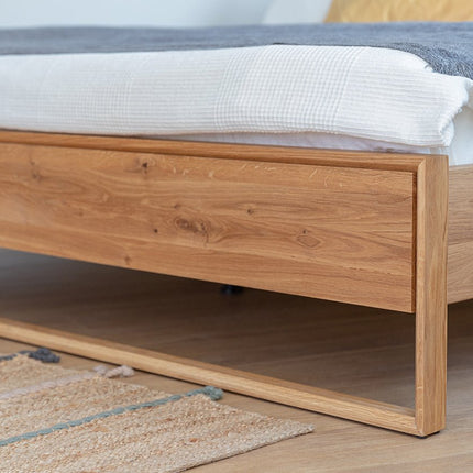 SEO. Arona Massivholz Eichen Bett 140 - 180cm | Eiche geölt - 140 x 200 cm Linkreich
