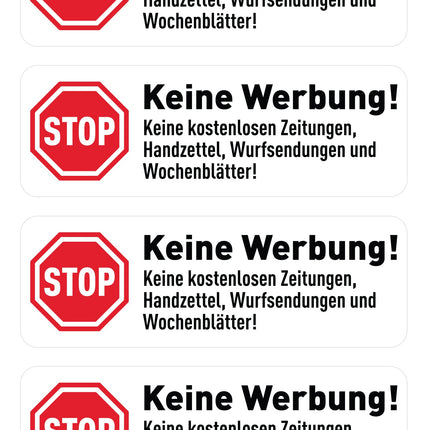 SEO. Aufkleber "Keine Werbung" 10x Stück - Linkreich