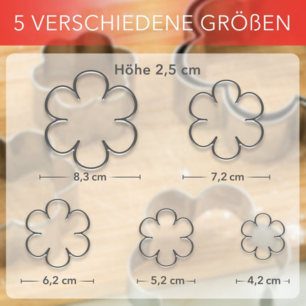 Ausstechformen aus Edelstahl Blumen - 5 Stück (Ausstechformen) kaufen bei Linkreich – Jetzt entdecken!