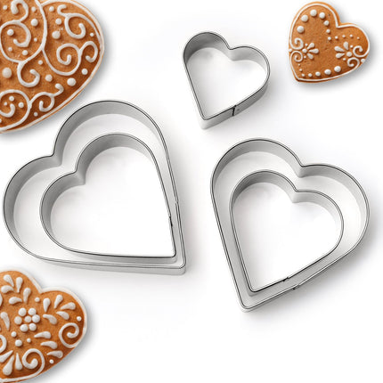 Ausstechformen aus Edelstahl Herzen - 5 Stück (Ausstechformen) kaufen bei Linkreich – Jetzt entdecken!