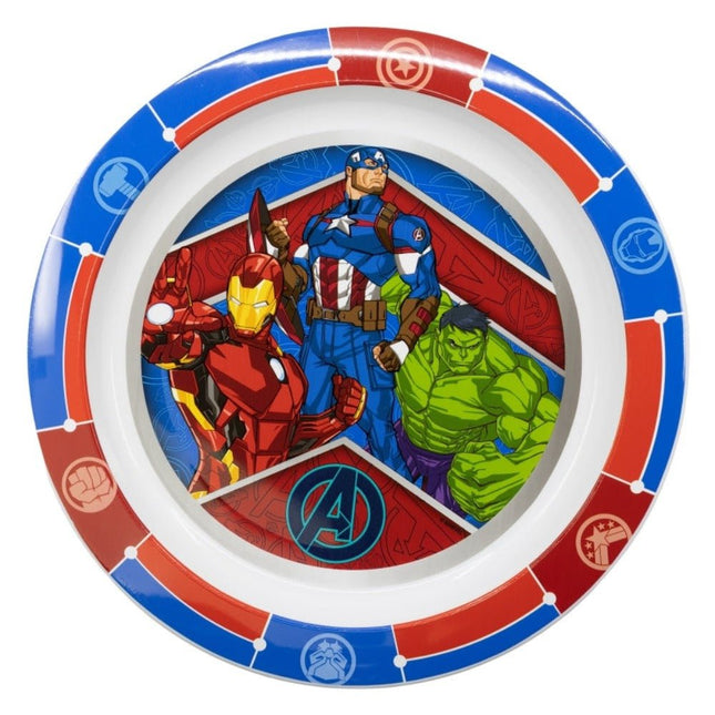 SEO. Avengers Plastik - Teller Kunststoffset für Kinder - Mikrowelle geeignet - Linkreich