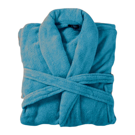 Bademantel flauschig » Saunamantel in Teddy-Plüsch Qualität » leichter/dünner Morgenmantel 100 cm lang » unisex