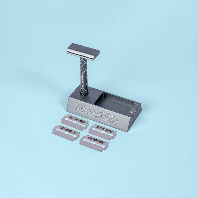 Rasierset - Rasierhobel mit Ständer und Klingen -