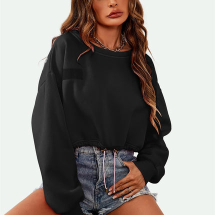 Perfectly Oversized Cropped Sweatshirt In Black