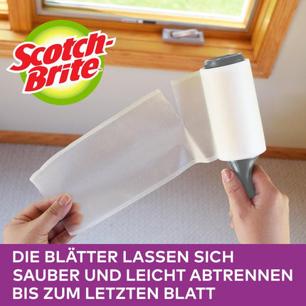Scotch-Brite™ Everyday Clean Mini-Fusselroller, 30 Blatt, farbiger Griff, 1/Packung | Packung (1 Stück)