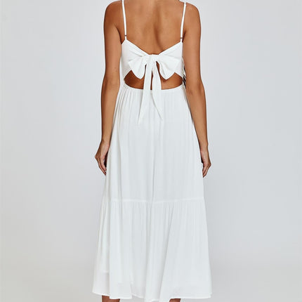 Lace Top Maxi Dress In White