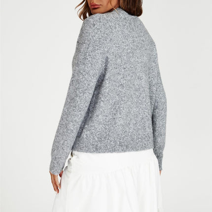 Rainbow Buttons Cardigan In Grey