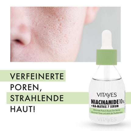 Vitayes Vitamin C 10 %, Aha Bha, Bakuchiol, Niacinamid-Hautserum, Hamamelis-Gesichtswasser-Hautpflegeset
