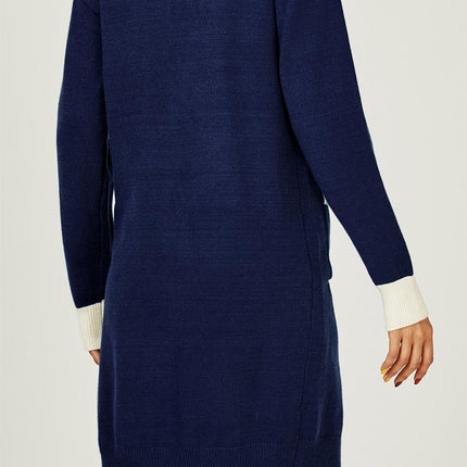 Cream Stripe Cardigan In Navy