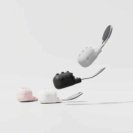 SEO. Baby Fork & Spoon Set - Grau/Schwarz Linkreich
