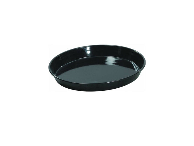 Backform Emaille rund Kuchenform Pizzaform Ofenform schwarz Backblech 28cm