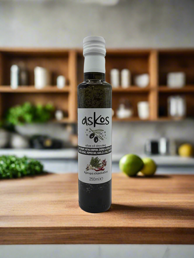 ASKOS - Olivenöl mit Thymian, Chili,  Pfeffer & Knoblauch 250ml