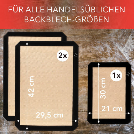 Backmatte aus Silikon - 3er Set (Backmatten) kaufen bei Linkreich – Jetzt entdecken!