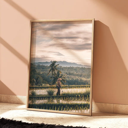 Jatiluwih Rice Fields Wall Art Print – Bali with Mount Agung View