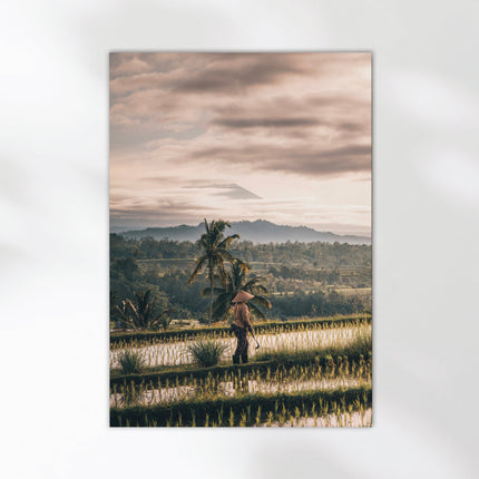 Jatiluwih Rice Fields Wall Art Print – Bali with Mount Agung View