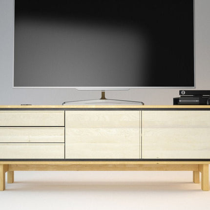 SEO. BARCELONA TV - Sideboard/Longboard Massivholz Kommode - Weiss Linkreich