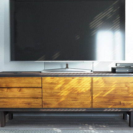 SEO. BARCELONA TV - Sideboard/Longboard Massivholz Kommode - Nussbaum Linkreich