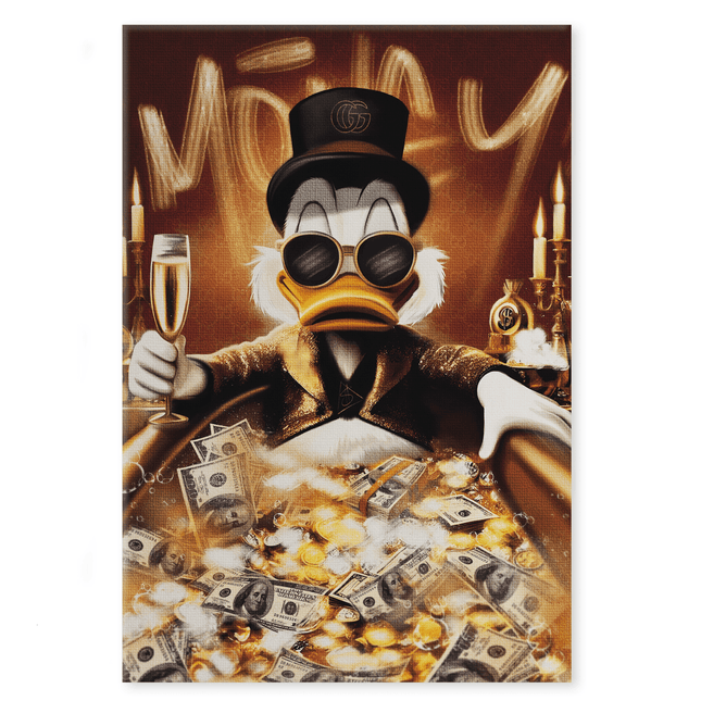 Bathing Dagobert - Leinwandbild Pop Art / Motivation (Canvas) kaufen bei Linkreich – Jetzt entdecken!