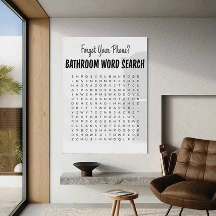 Bathroom Word Search - Leinwandbild Lifestyle (Canvas) kaufen bei Linkreich – Jetzt entdecken!